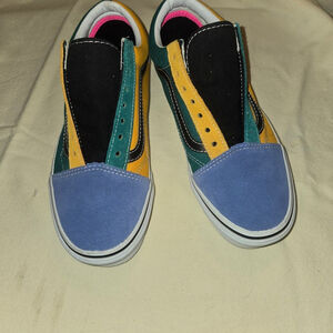 Vans Old Skool Mix & Match Cadmium Yellow Tidepool Colorblock Sneakers